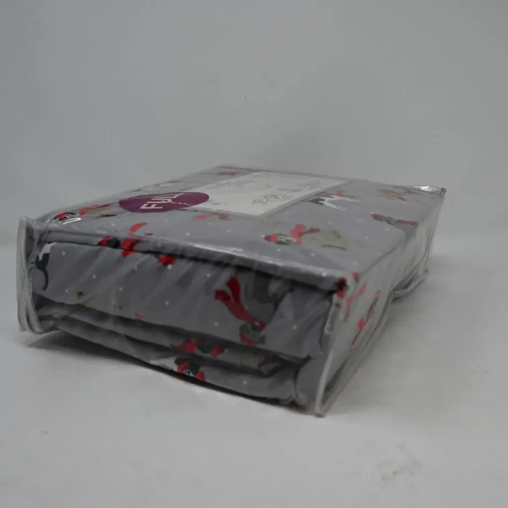 Holly Jolly Full 4pc Sheet Set Dogs Christmas Gray New Package Wear